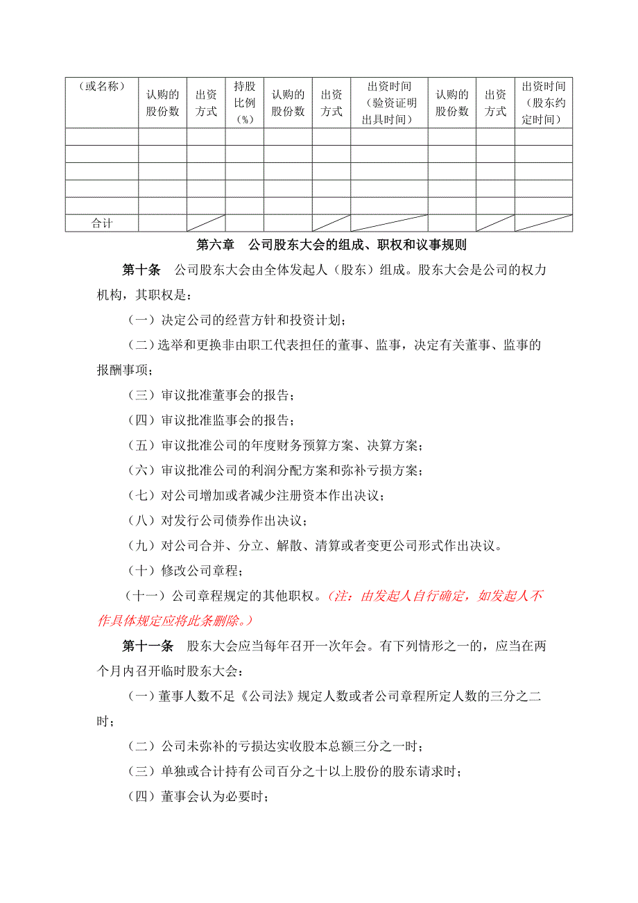 有限改股份的-公司章程——股份有限公司参考文本（发起设立、非上市）_第2页