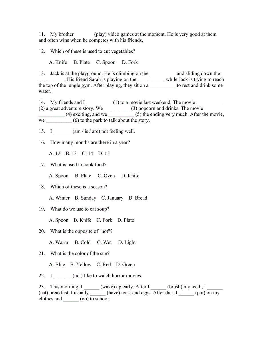 小学六年级上册英语模拟卷(答案和解释)787_第2页