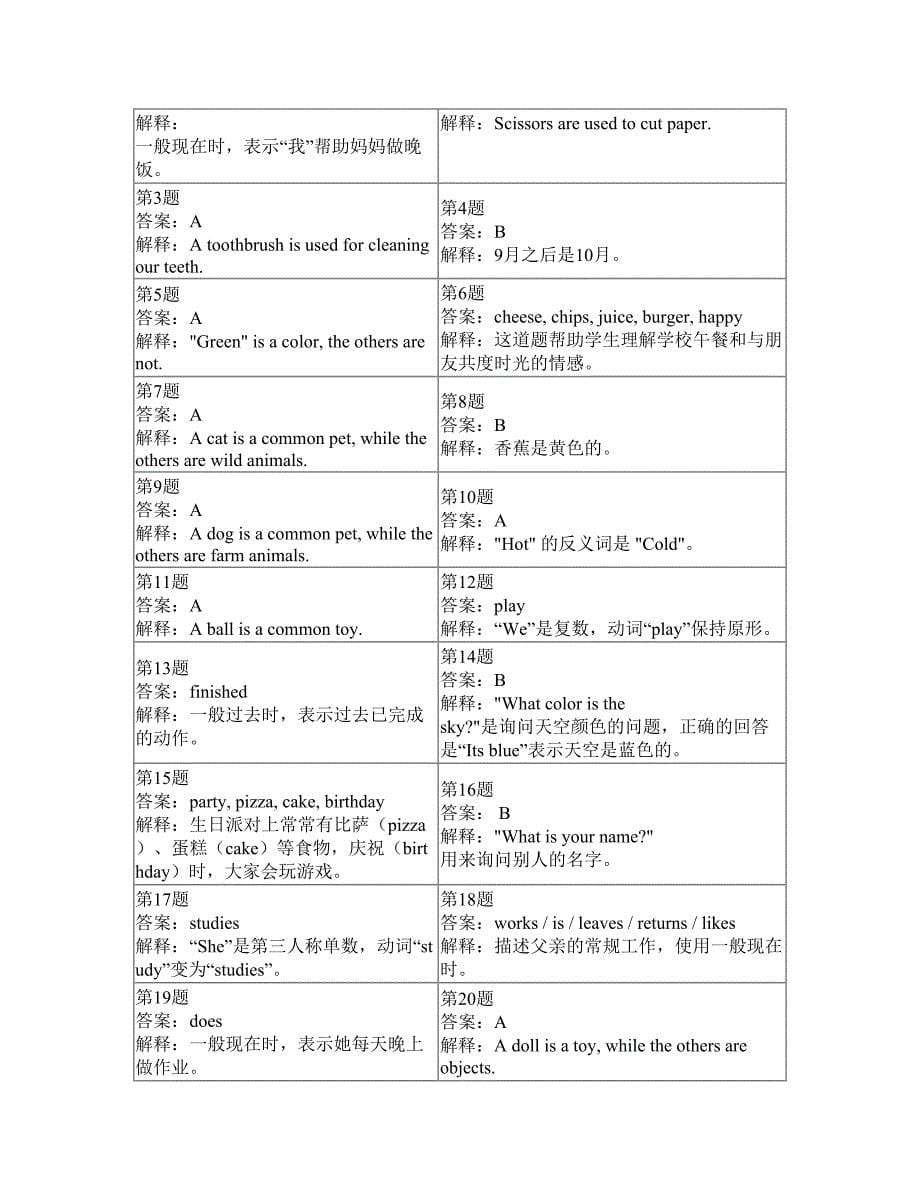 小学六年级上册英语刷题卷(答案和题解)782_第5页