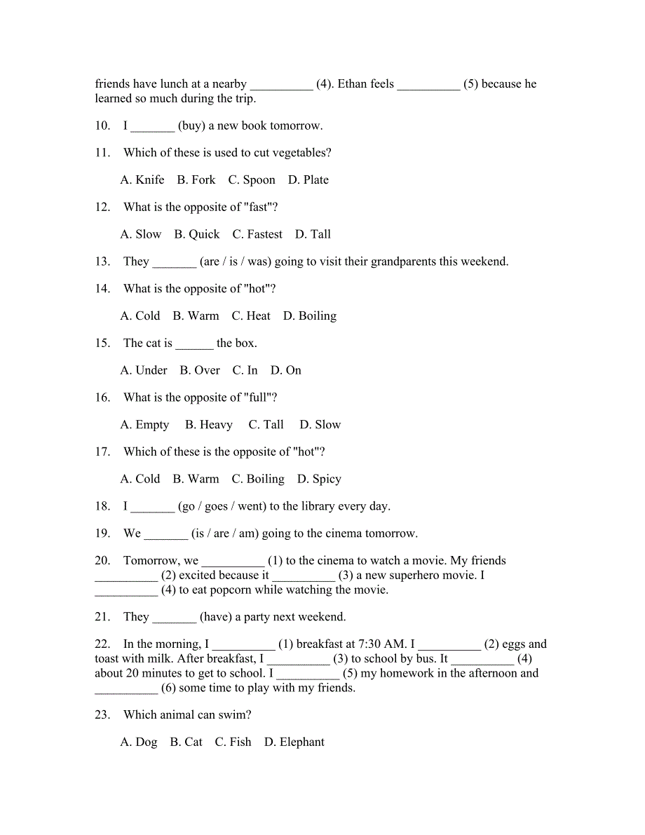 小学六年级上册英语刷题卷(答案和解释)568_第2页