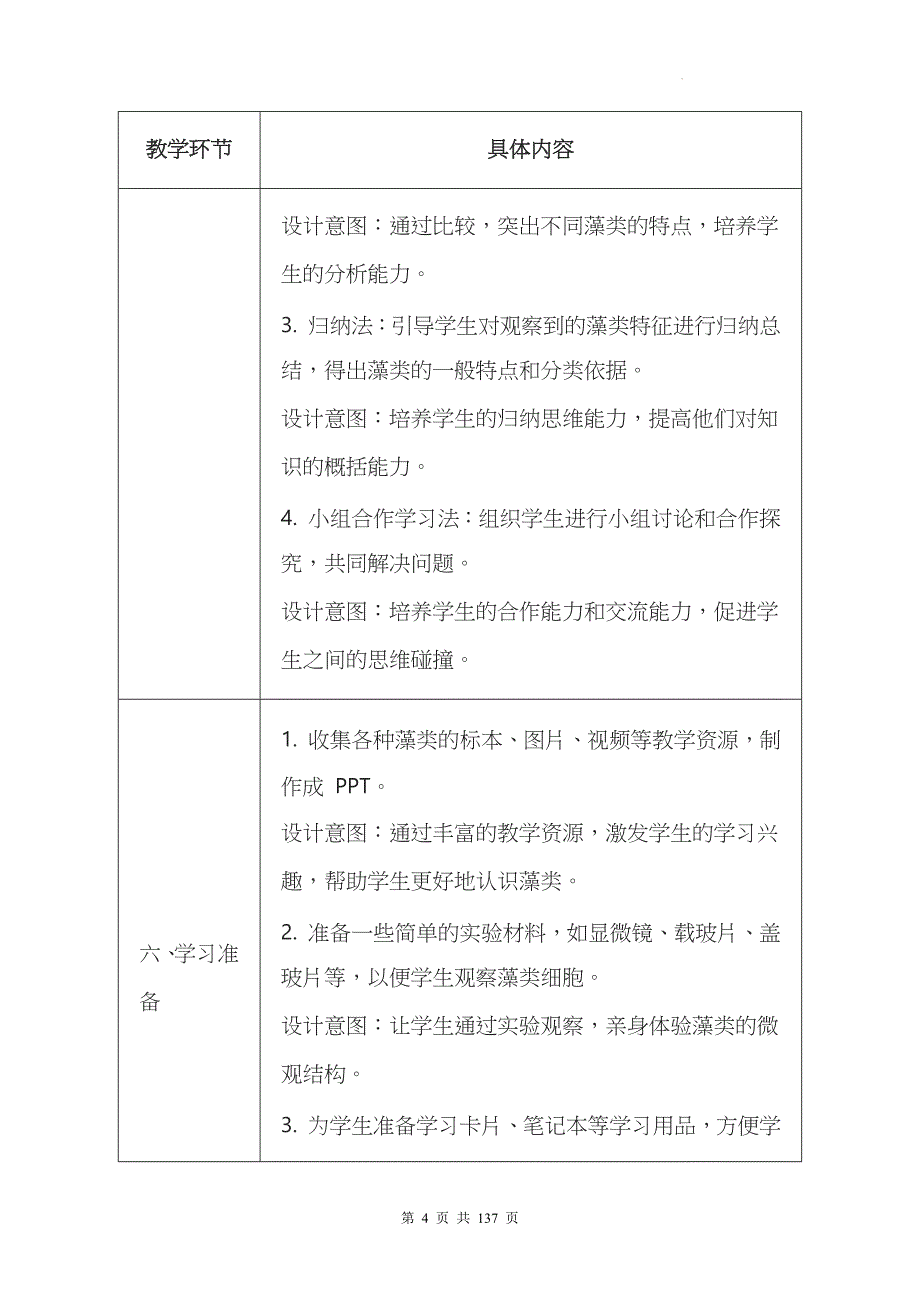 冀少版（2024新版）七年级上册生物第二单元《生物的多样性》教案（共4章）_第4页