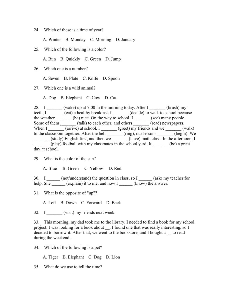 小学六年级上册英语刷题卷(答案和解释)947_第3页