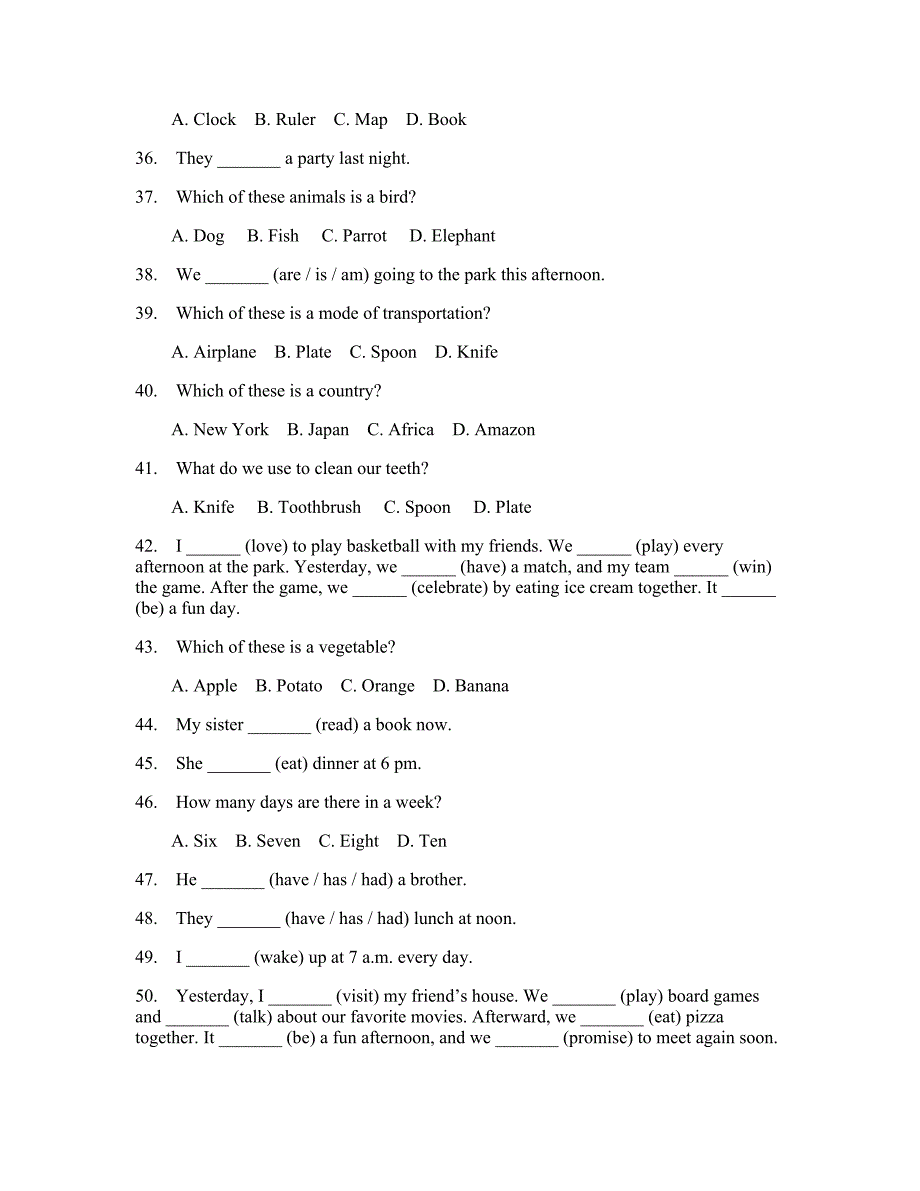 小学六年级上册英语刷题卷(答案和解释)947_第4页