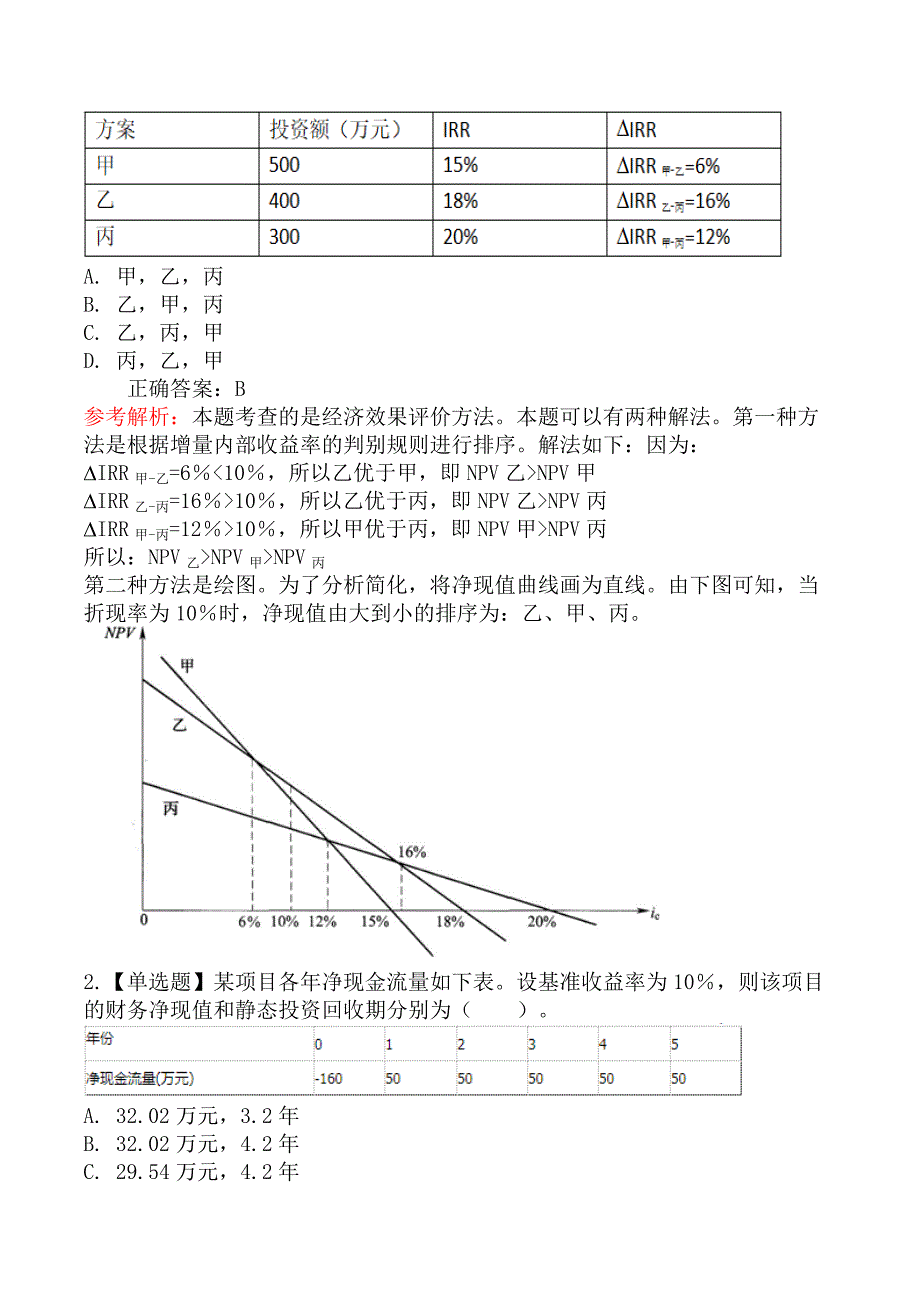 建设工程造价管理-第二节投资方案经济效果评价_第2页