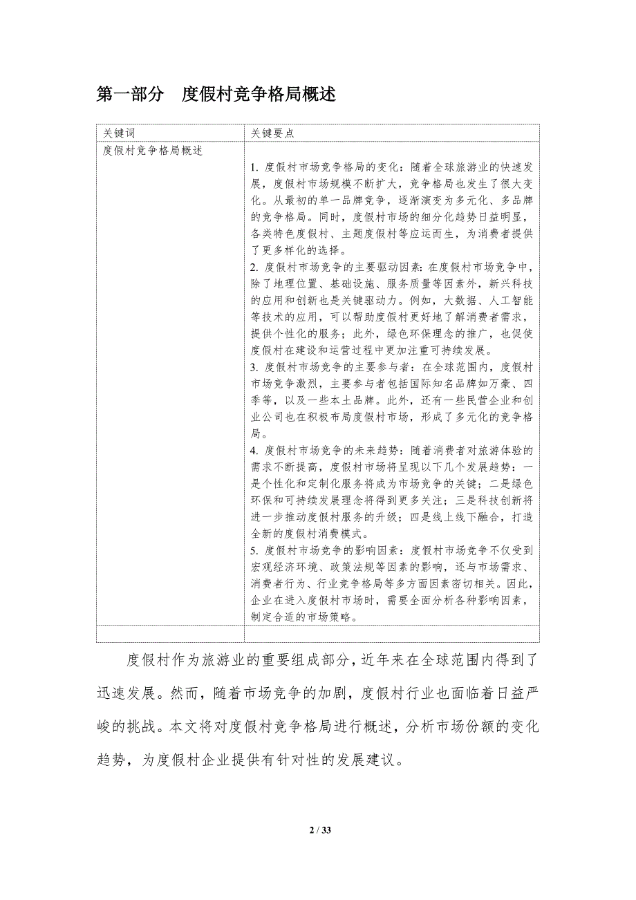 度假村竞争格局与市场份额研究-洞察研究_第2页