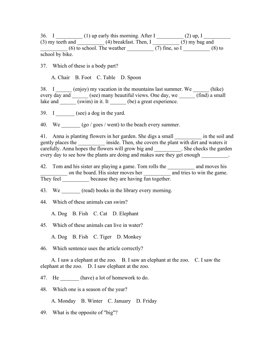 小学六年级下册英语刷题卷(答案和解释)867_第4页