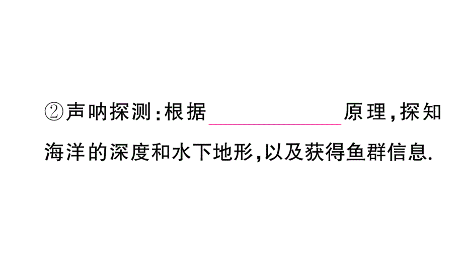 初中物理新人教版八年级上册第二章第3节 声的利用课堂作业课件2024秋季_第4页