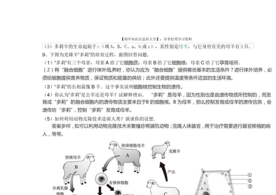 2024年【初中生物】典型简答题汇总_第4页