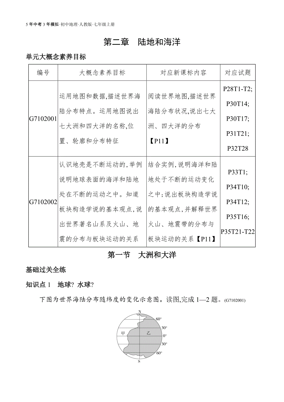 人教版七年级上01-全练版 第一节　大洲和大洋_第1页