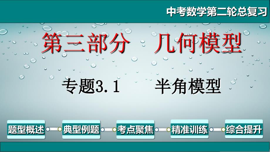 中考数学第二轮总复习专题3.1半角模型_第1页