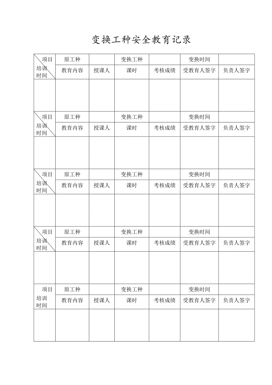 某企业一人一档职工安全教育培训档案_第2页