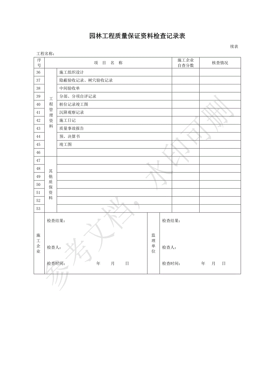 监C-03-1园林工程质量保证资料检查记录表_第2页