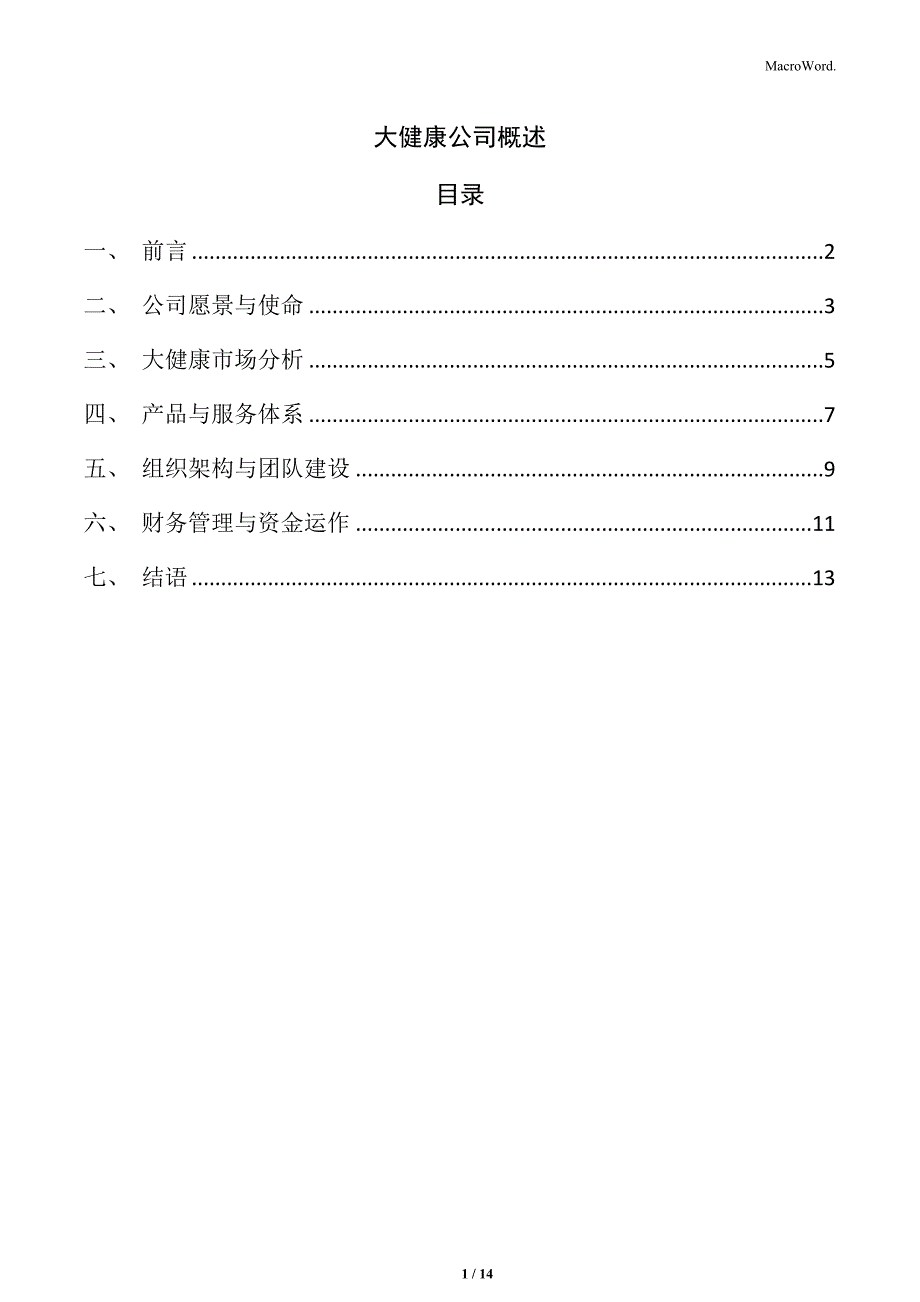 大健康公司概述_第1页