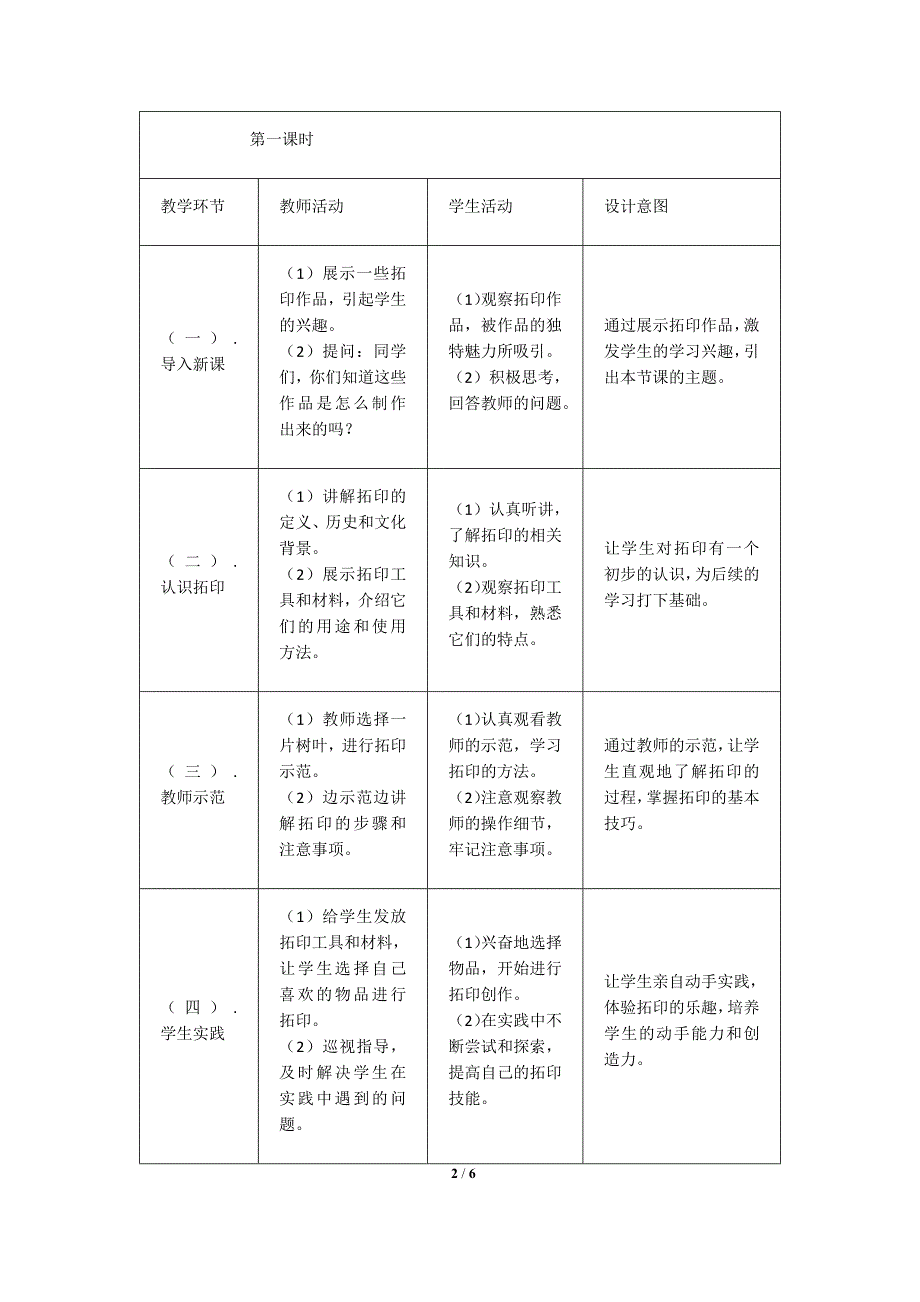 人美版（2024）一年级美术上册第二单元《你拓我印的游戏》核心素养教学设计_第2页