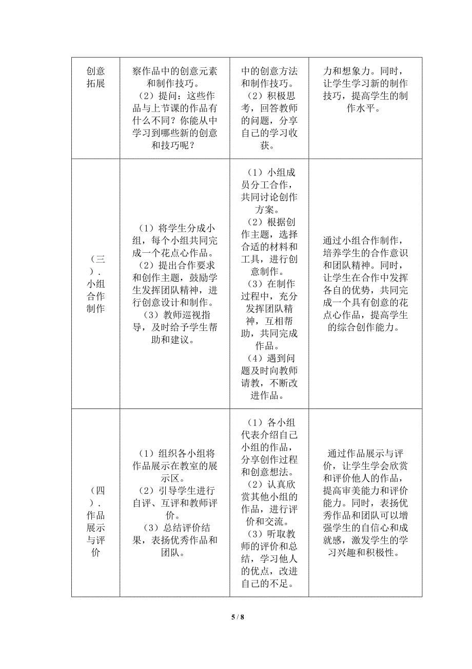 人美版（2024）一年级美术上册第四单元《巧做花点心》核心素养教学设计_第5页