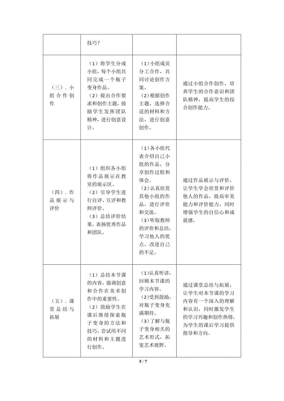 人美版（2024）一年级美术上册第三单元《瓶子大变身》核心素养教学设计_第5页