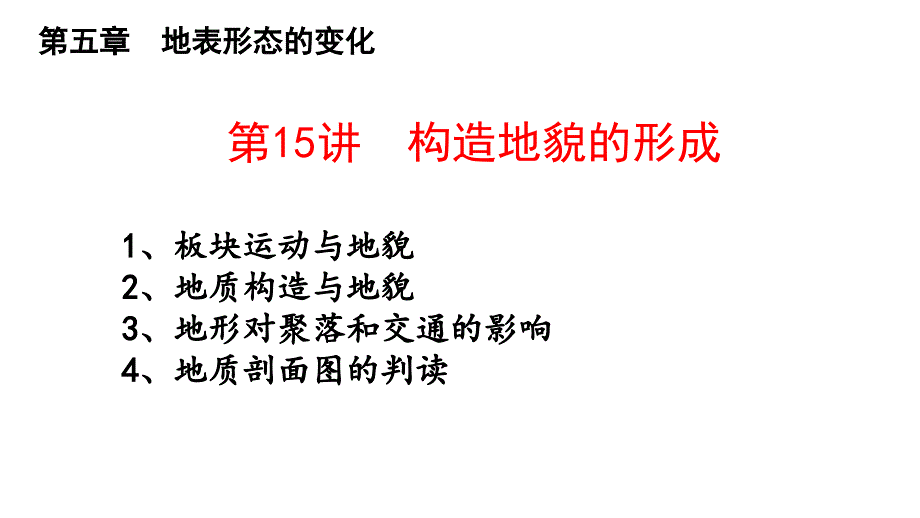 2025届高三一轮复习+课件+第15讲+构造地貌的形成_第1页