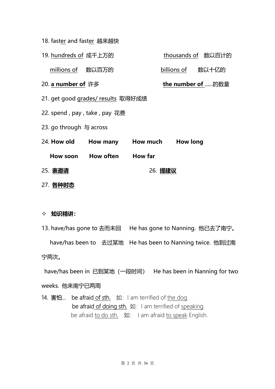 外研版九年级上学期英语各单元语法知识点复习学案_第2页