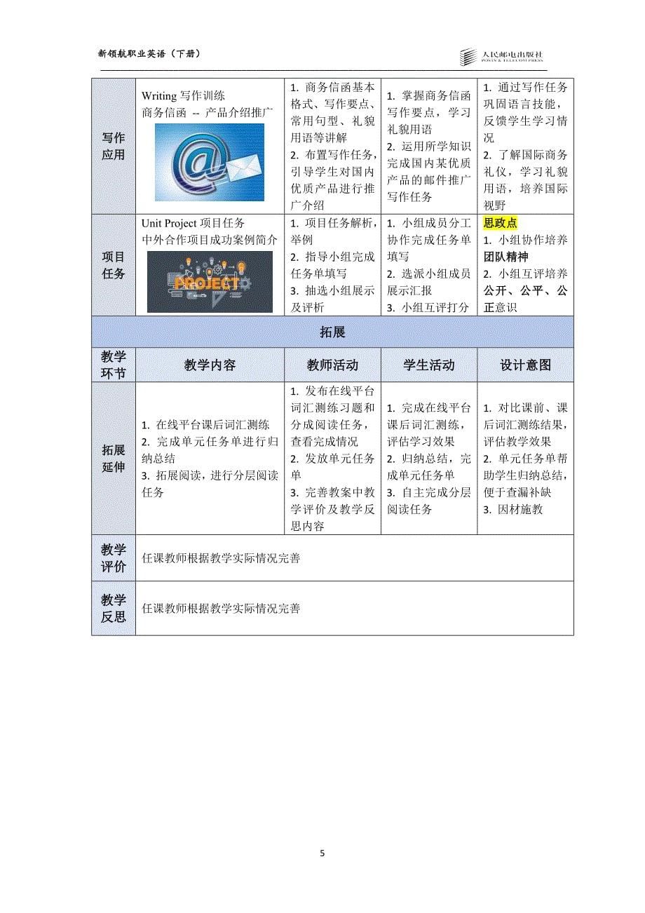 新领航职业英语（下册）-教案 (3)_第5页