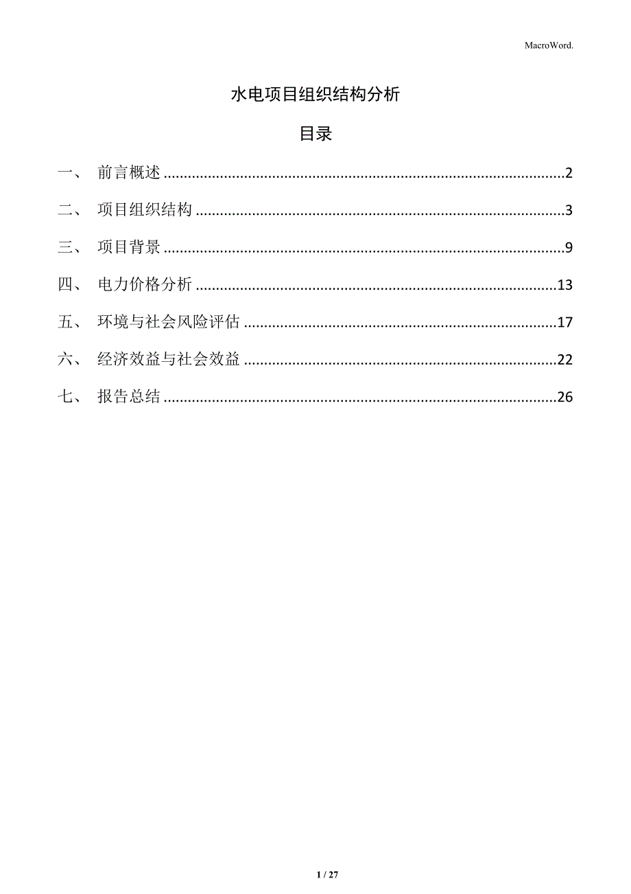 水电项目组织结构分析_第1页