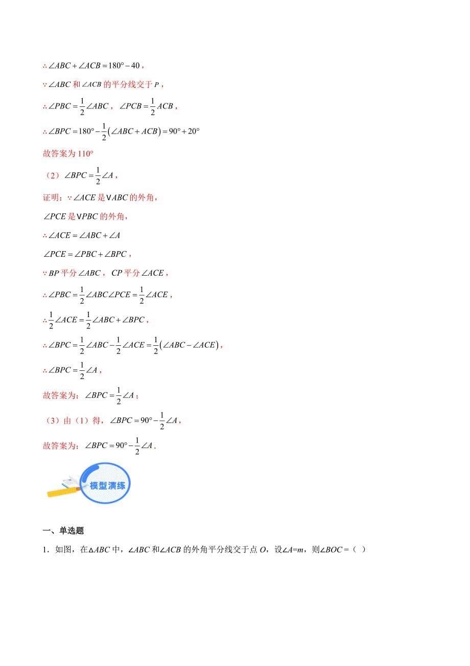 中考数学二轮培优重点突破讲练专题06 三角形中的双角平分线模型（教师版）_第5页