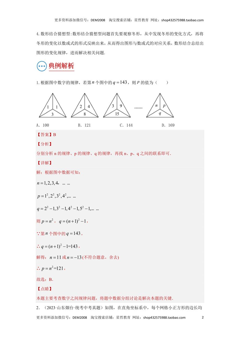 中考数学二轮复习题型突破练习题型2 规律探索（复习讲义）（教师版）_第2页