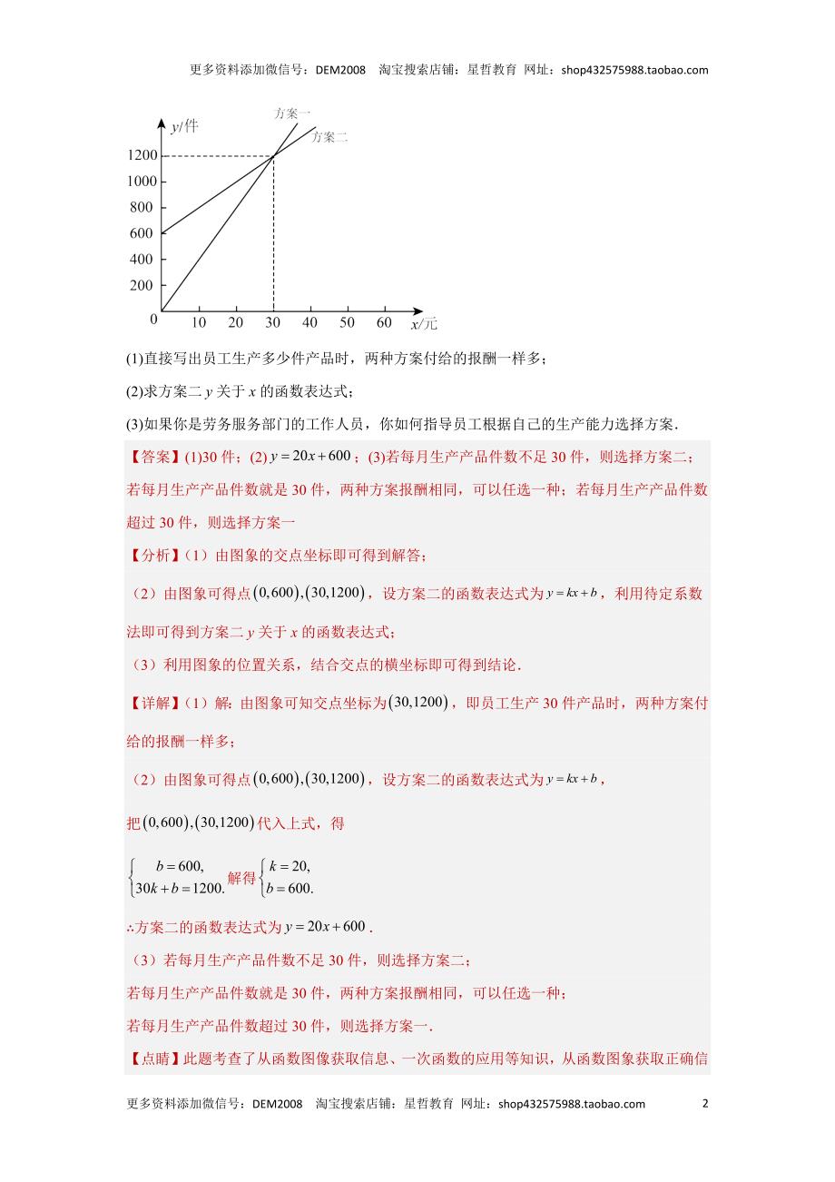 中考数学二轮复习题型突破练习题型8 函数的实际应用 类型1 最优方案问题22题（专题训练）（教师版）_第2页