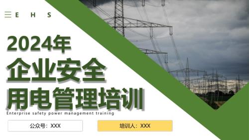 2024年企业安全用电管理培训
