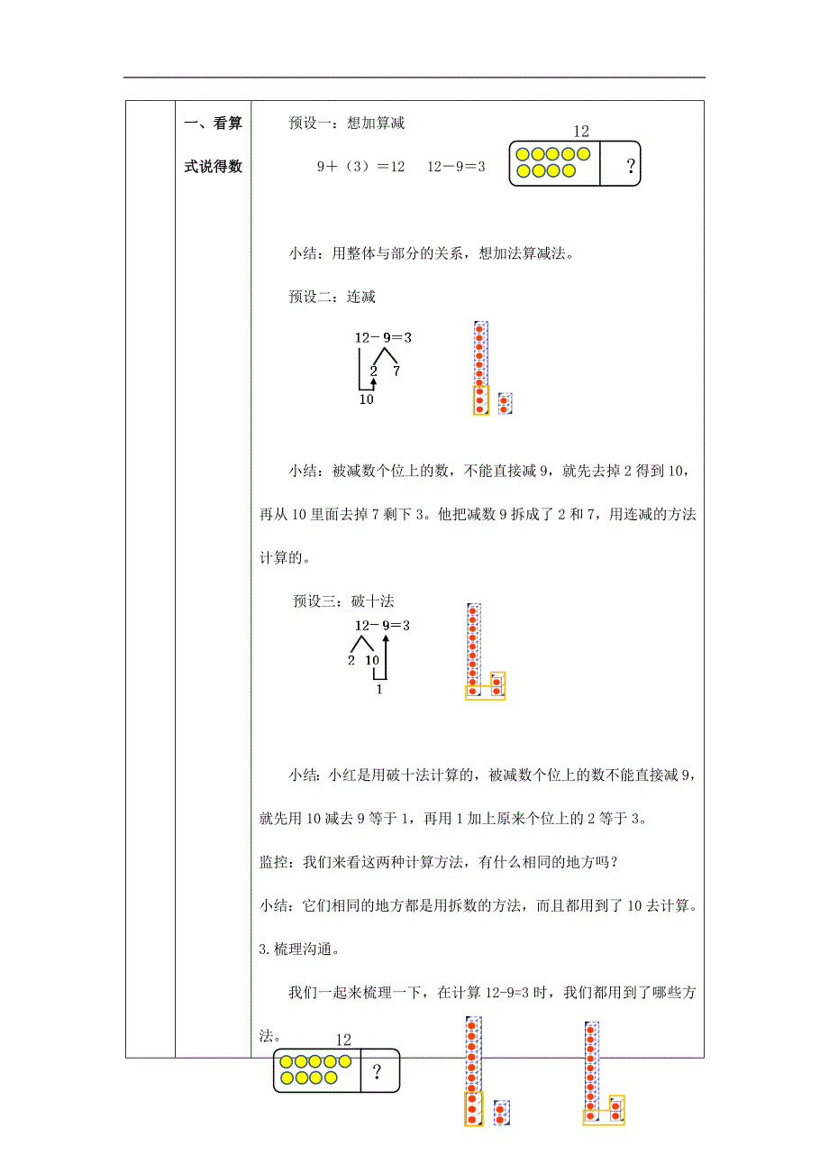 2024年小学数学一年级上册【数学(北京版)】20以内数的退位减法练习-1教学设计_第2页