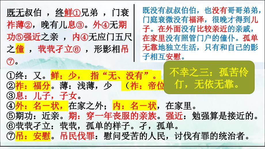 [高+中语文++]《陈情表》课件++高中语文统编版选择性必修下册_第4页