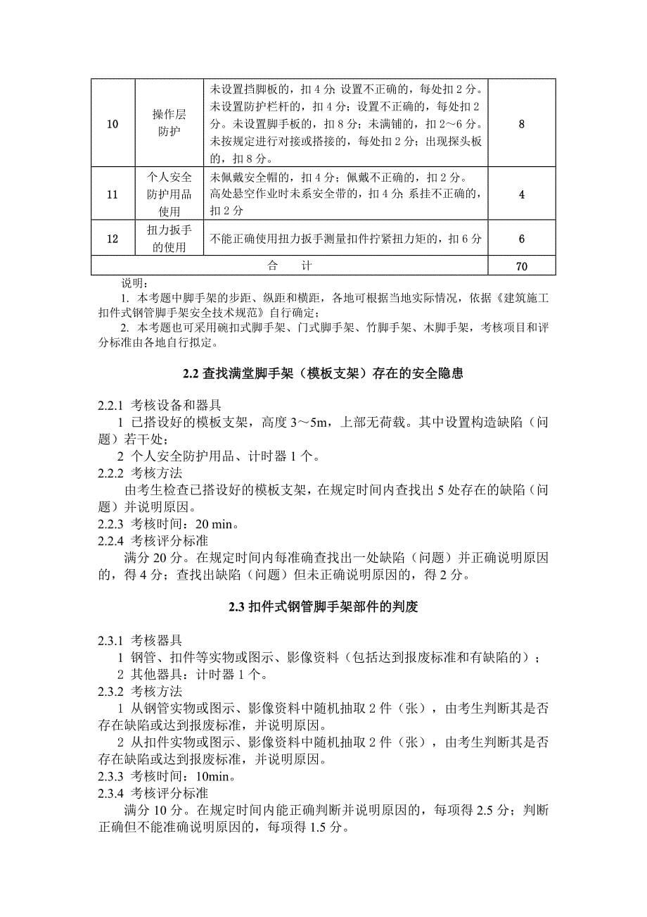 建筑电工安全操作技能考核标准（试行）_第5页