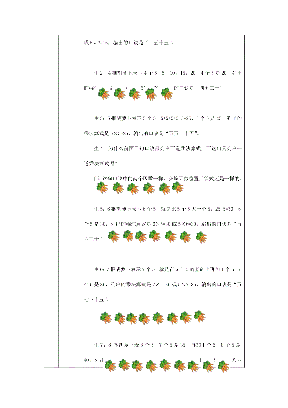 2024年小学数学二年级上册【数学(北京版)】5的乘法口诀-1教学设计_第4页