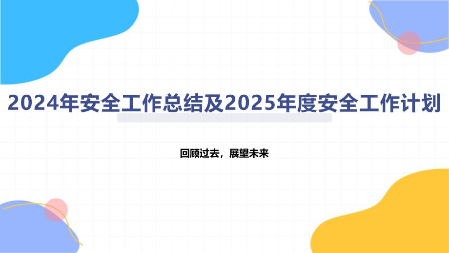 2024年安全工作总结及2025年度安全工作计划_第1页