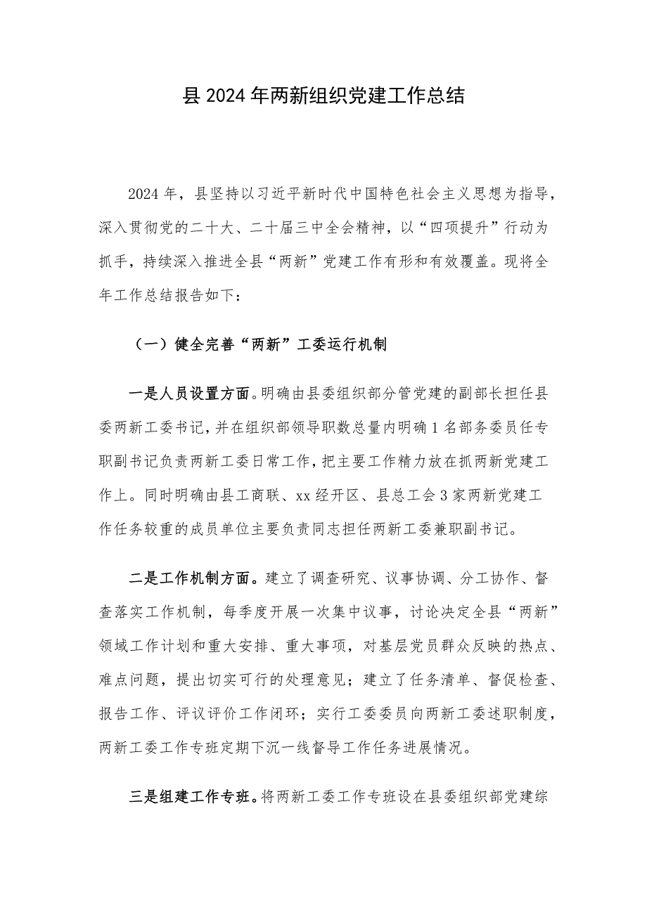 县2024年两新组织党建工作总结_第1页