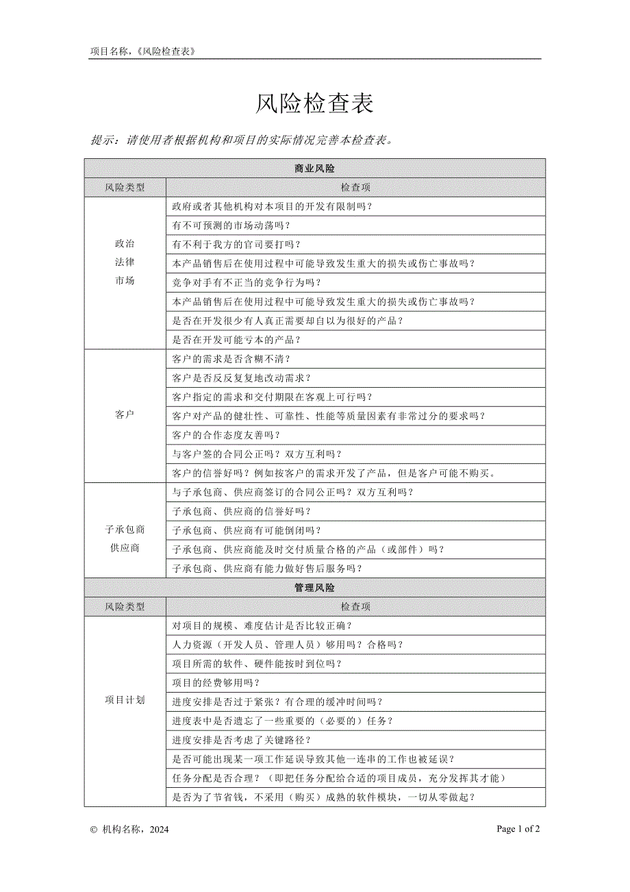 03-01风险检查表_第1页