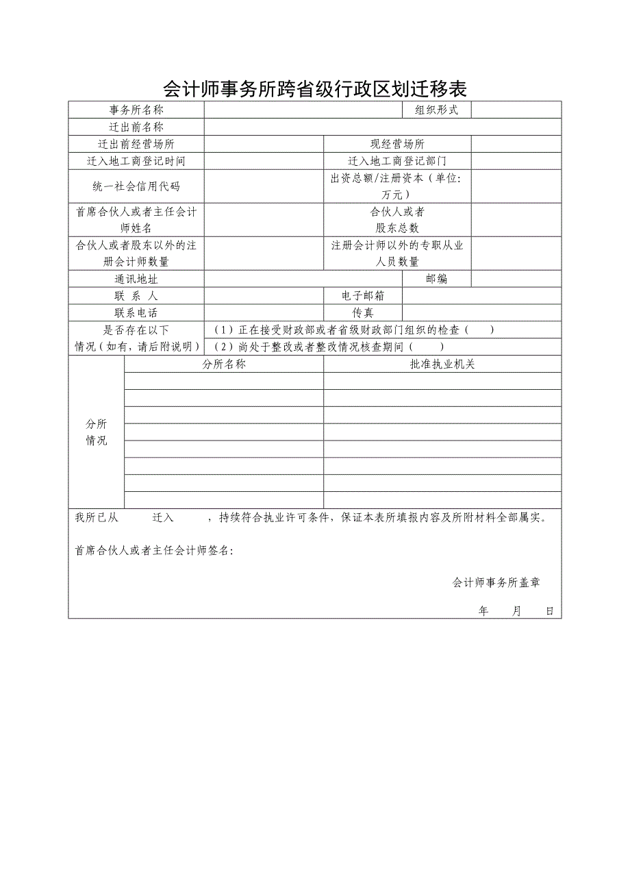 会计师事务所跨省级行政区划迁移表_第1页