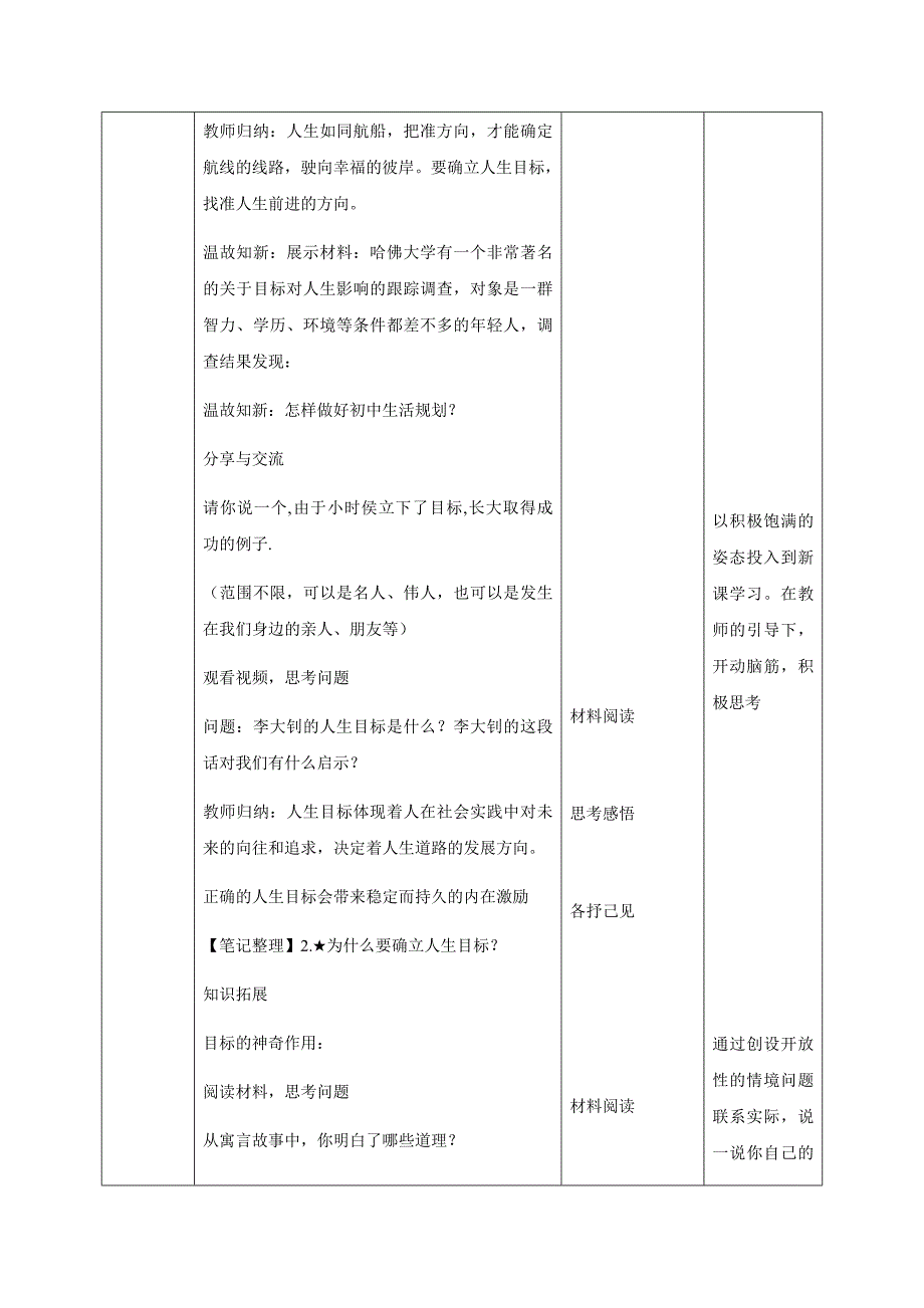 统编版（2024新版）七年级道德与法制上册第四单元11.1《探问人生目标》精品教案_第3页