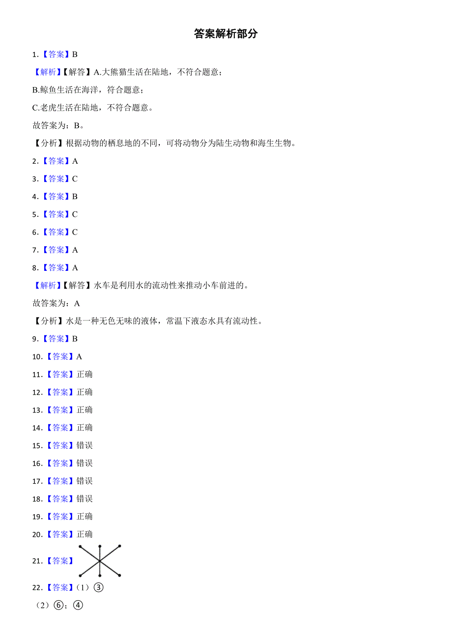 江苏省淮安市金湖县2023-2024学年一年级上学期2月期末科学试题_第4页