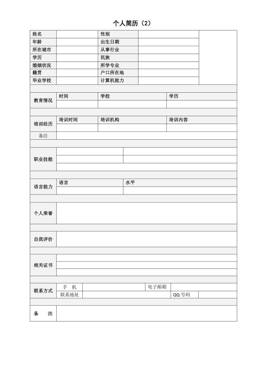 个人简历模板-求职简历模板(带封面 15套)_第3页