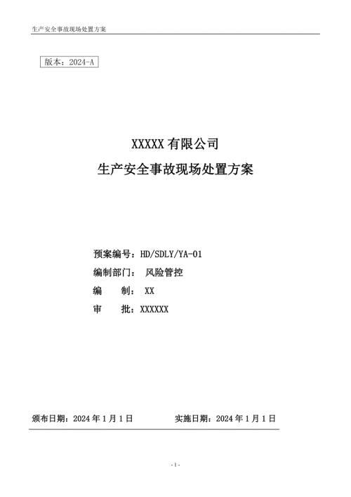 2024-安全生产事故现场处置方案