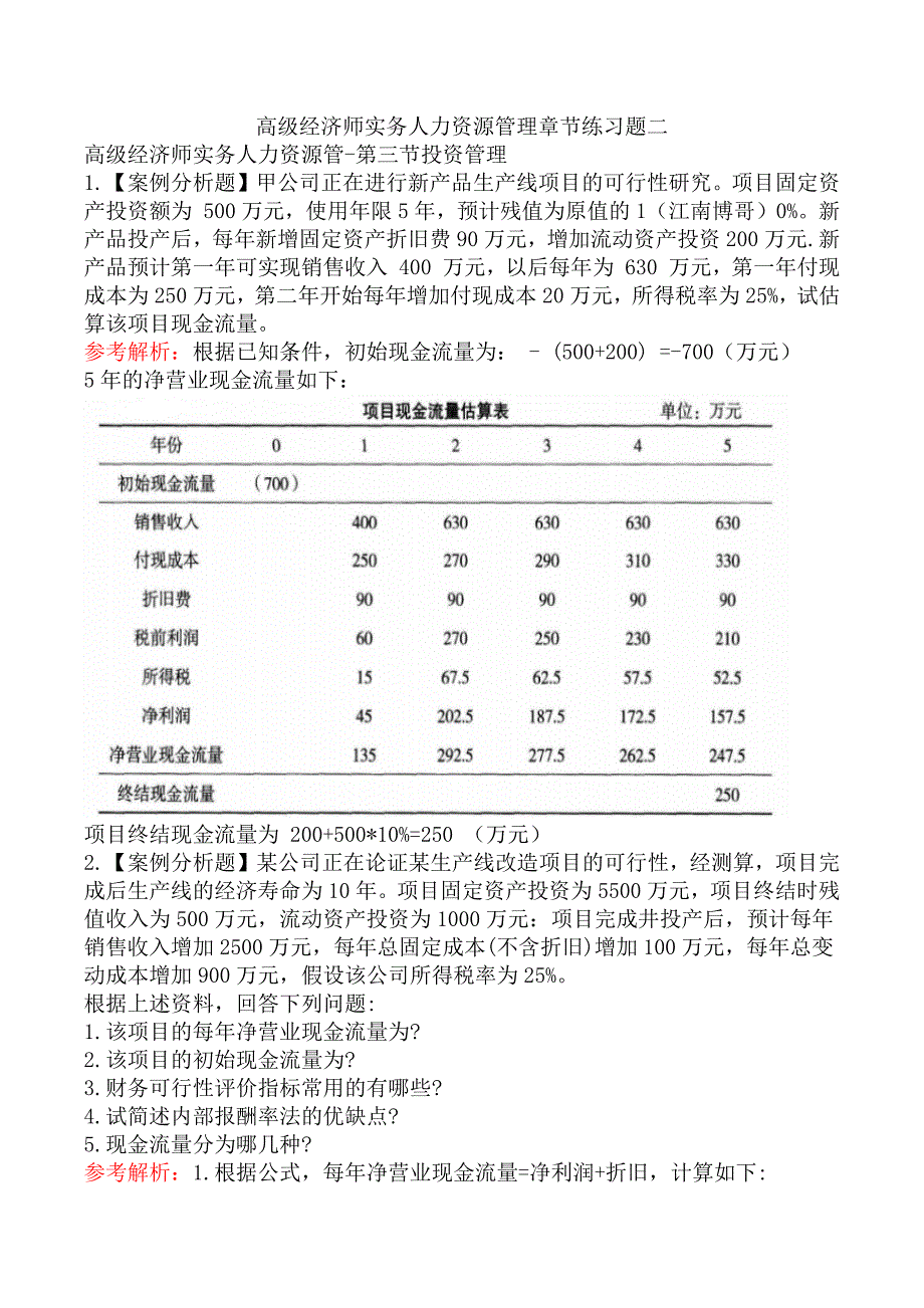 高级经济师实务人力资源管理章节练习题二_第1页