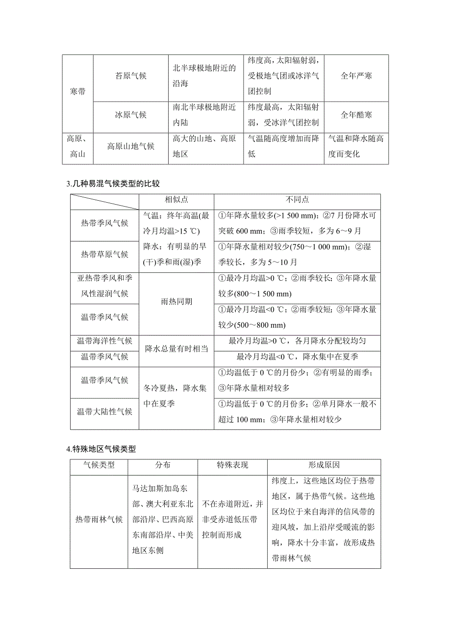 2024年高考地理一轮复习（新人教版） 第1部分　第3章　第4讲　课时19　世界主要气候类型_第2页