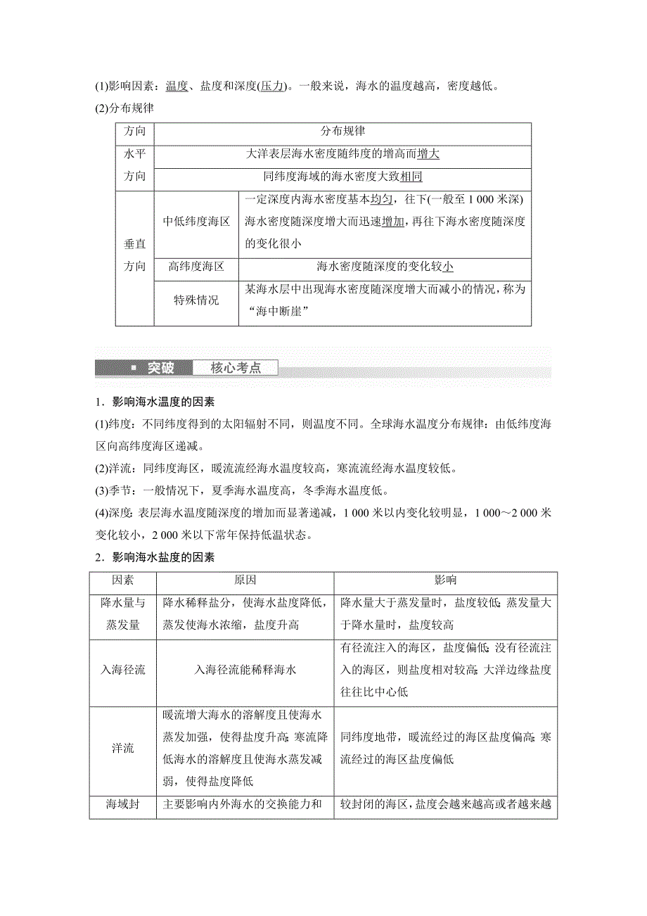 2024年高考地理一轮复习（新人教版） 第1部分　第4章　课时21　海水的性质_第2页