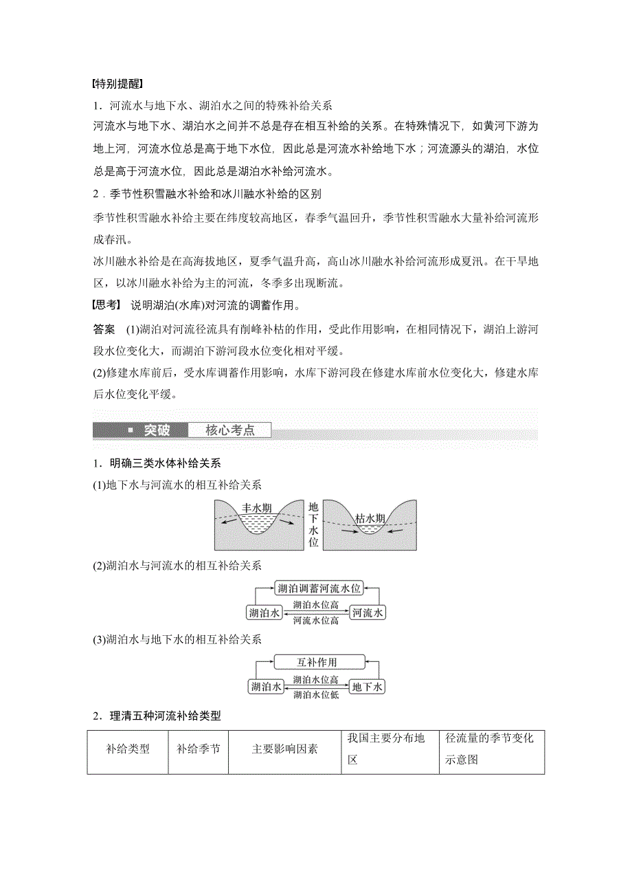 2024年高考地理一轮复习（新人教版） 第1部分　第4章　课时23　陆地水体及其相互关系_第2页