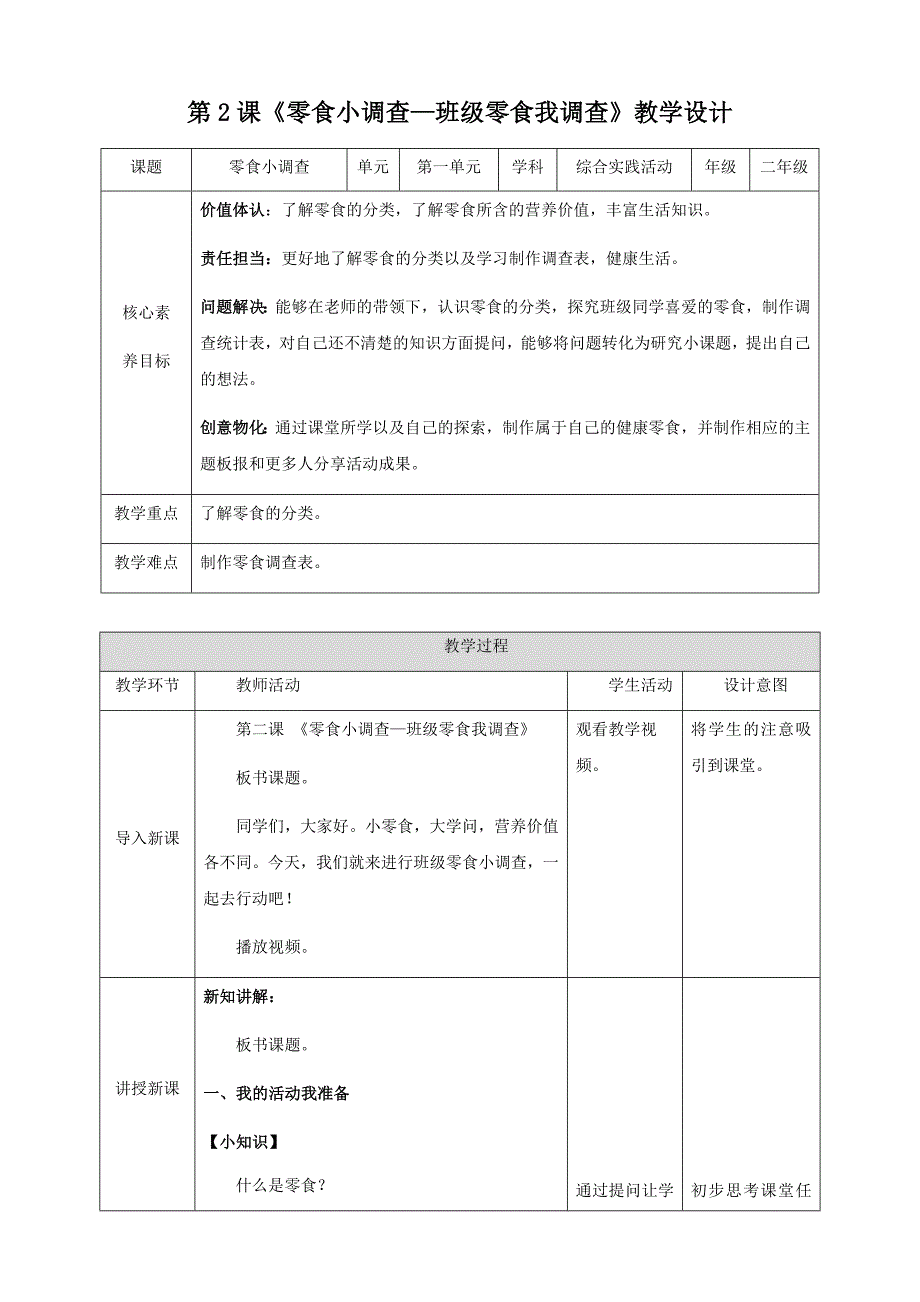 二年级上册浙科版综合实践第二课、零食小调查-班级零食我调查_第1页