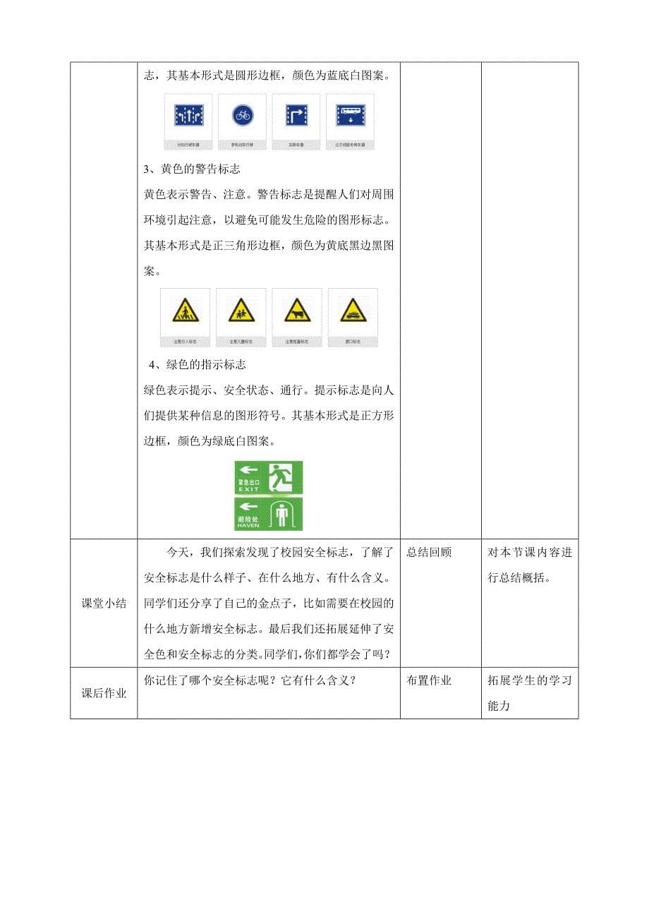 一年级上册浙科版综合实践校园安全标志我发现_第5页