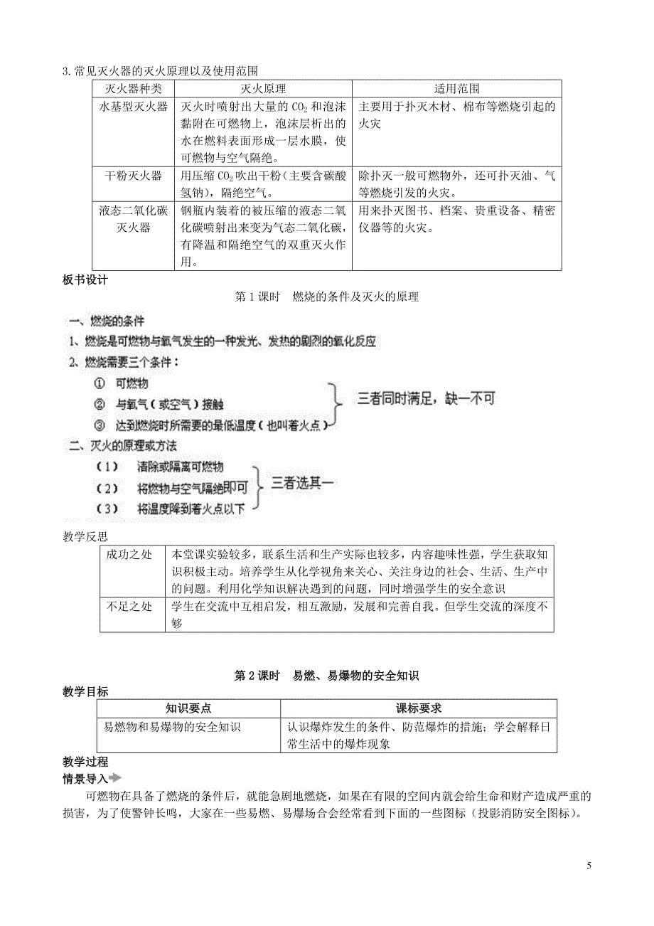 【初三化学人教版】第七单元 燃料及其利用课题1 燃烧和灭火_第5页