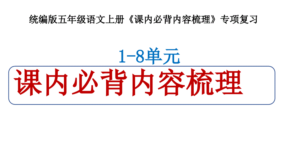 统编版五年级语文上册《课内必背内容梳理》专项复习_第1页