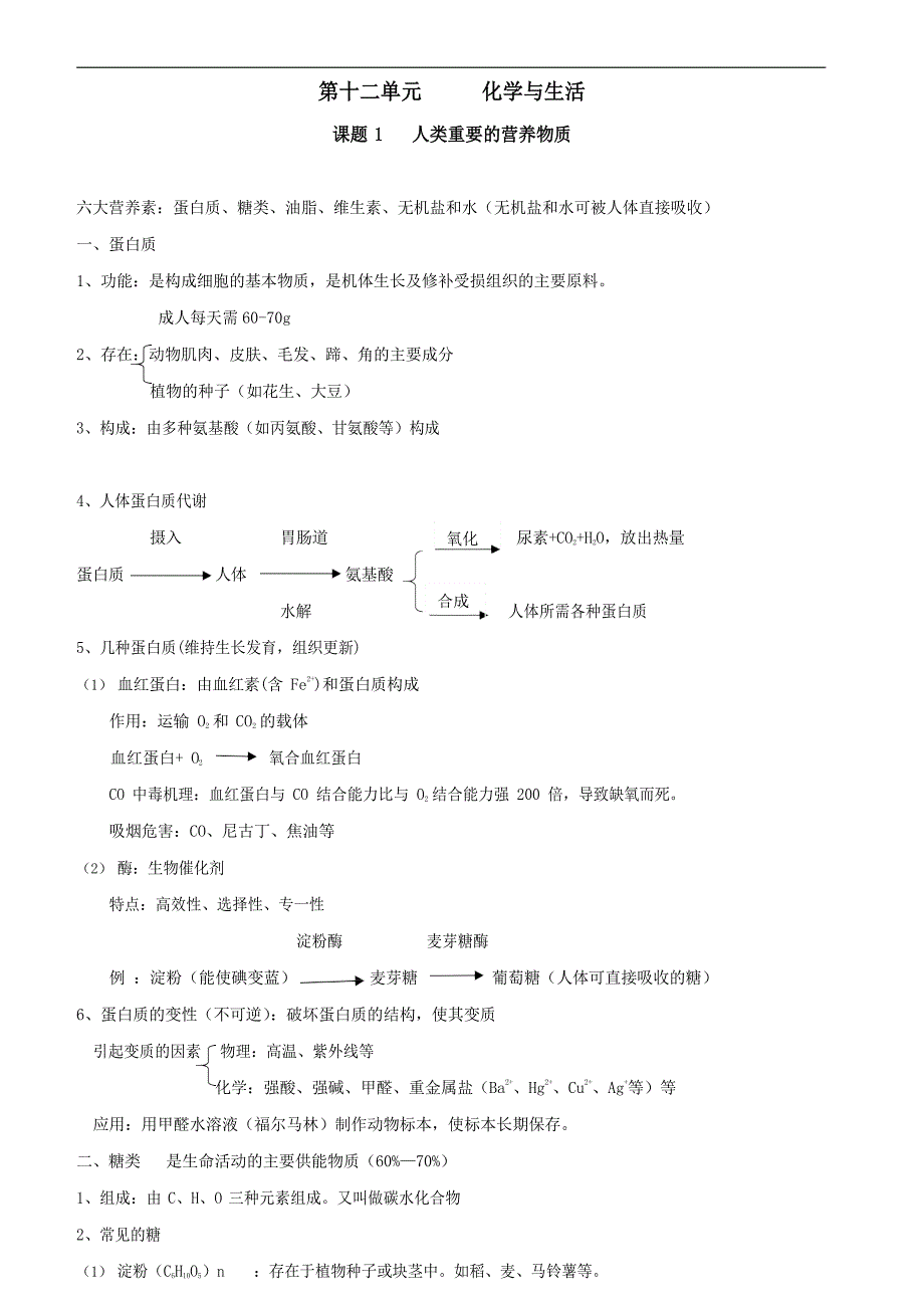 【初三化学人教版】第十二单元化学与生活_第1页