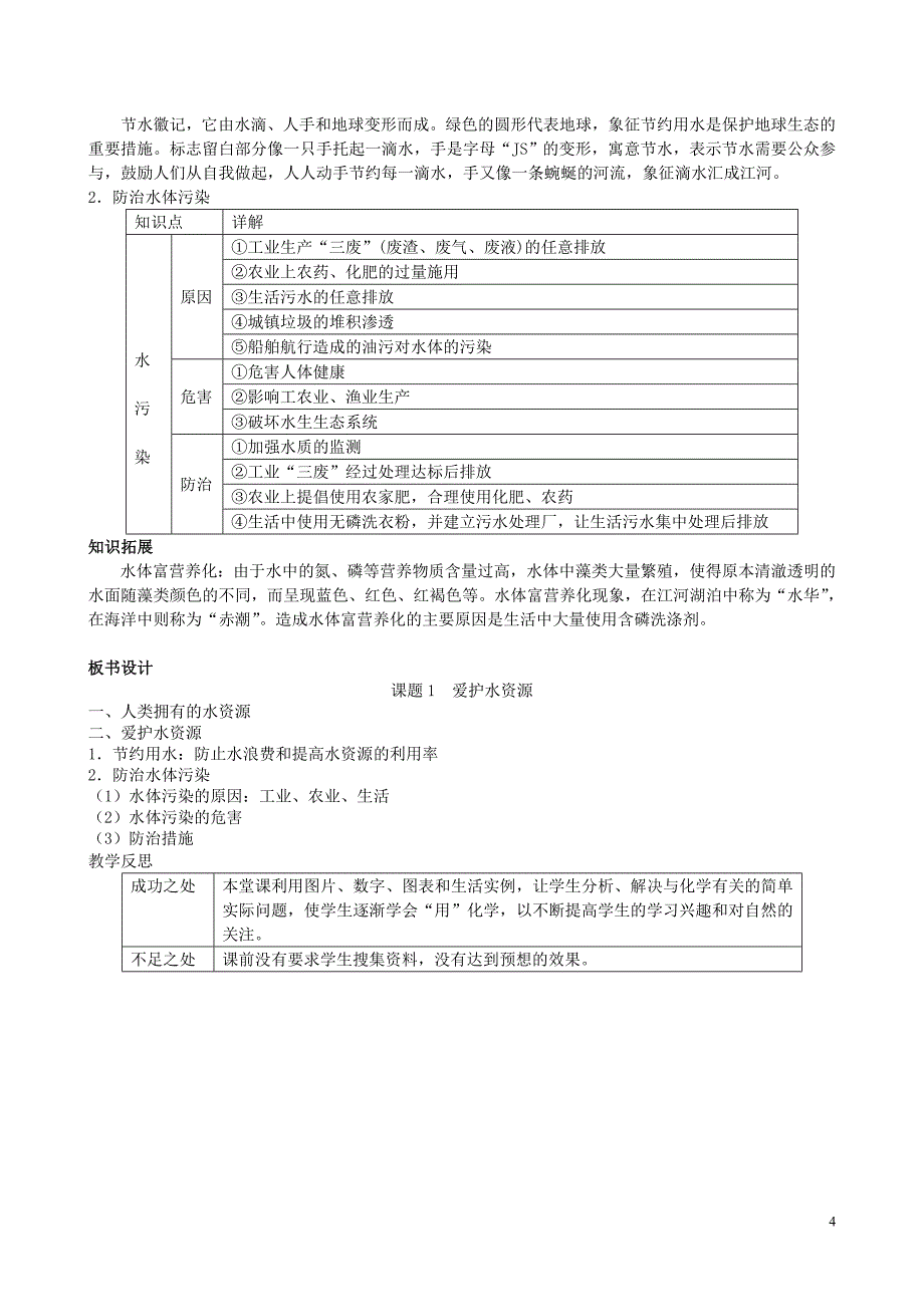 【初三化学人教版】第四单元 自然界的水课题1 爱护水资源_第4页